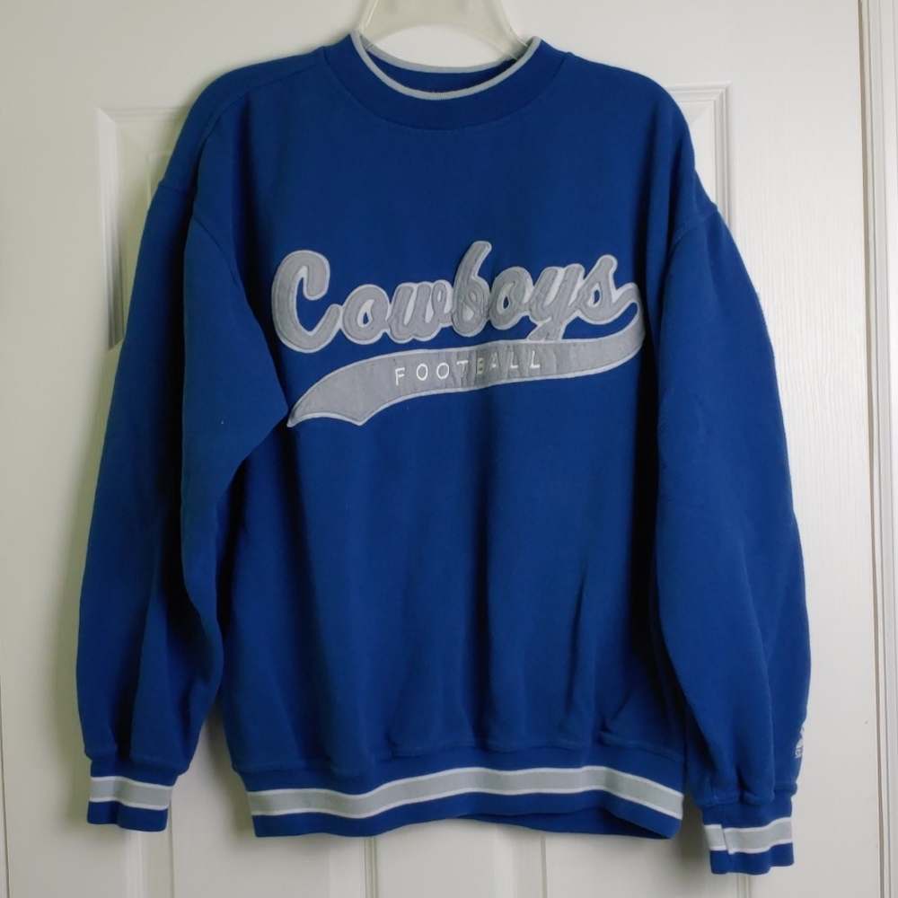 Starter Cowboys crew neck sweatshirt blue gray med